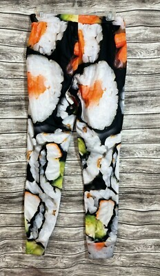 Beloved S Sushi Print Joggers Pants Photo Fleece Lined Pockets Drawstring NWOT