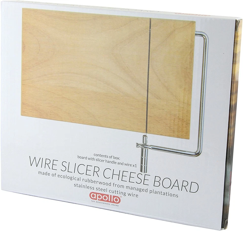 Nuovo Apollo Filo Affettatrice Formaggio Board Hevea Moderno IN Legno Tagliere - Immagine 4 di 4