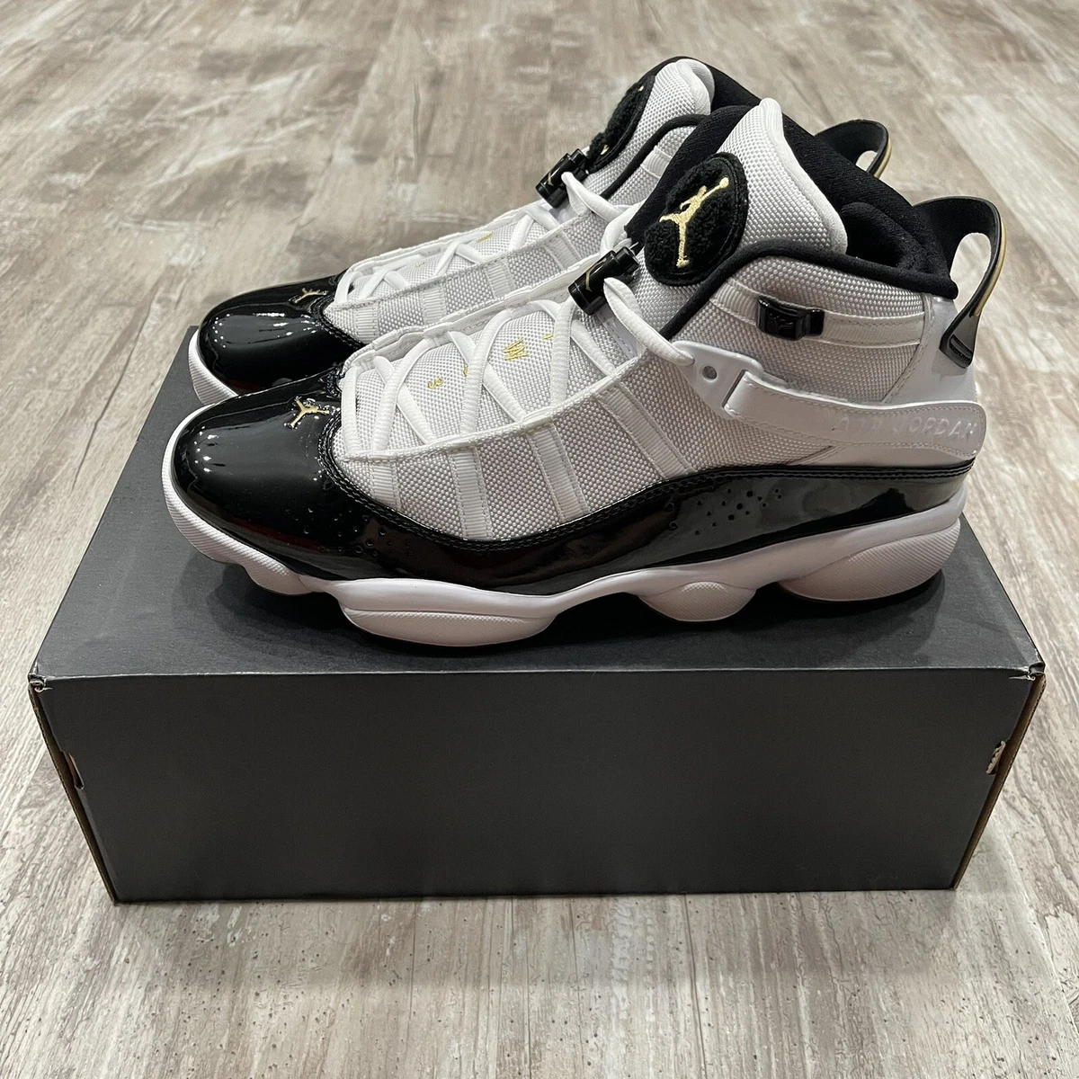 Nike Air Jordan 6 men Size 10.5 Rings Defining Moments Black White B Grade
