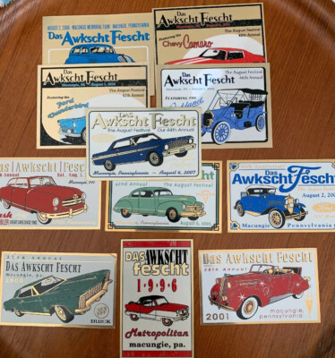 Das Awkscht Fescht August Fest Macungie Pa Car Club Show Vintage Plaques Ebay