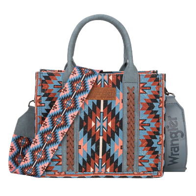 Wrangler Ladies Southwestern Pattern Dual Sided Print Navy Tote