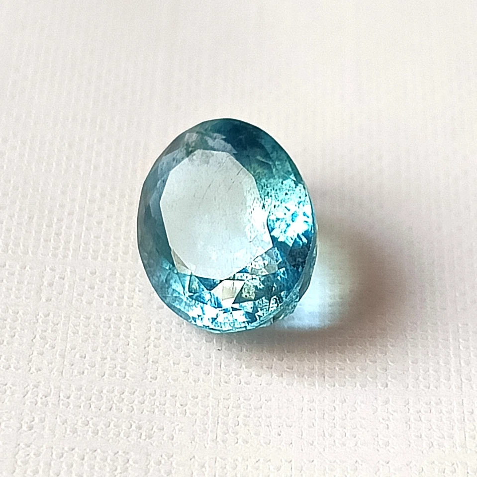 3.80 CTS Natural Aquamarine Santa Maria Faceted Oval Shape Gemstone 12.5X9.3 mm - Image 2 of 4