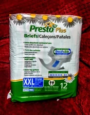 Presto plus adult Diaper briefs xxl unisex,Extra Absorb,contoured,cloth-like