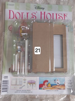 Disney dolls house magazine Issue 21, Alice in wonderland dining room, stool etc
