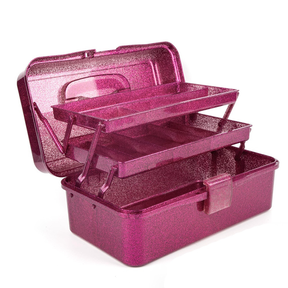 Glitter & Craft Tool Storage Box,3-Layer Stackable Carry
