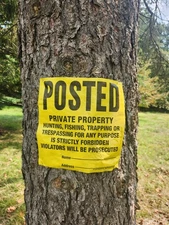 Posted Signs 20-Pack, No Hunting/Trespassing, Heavy Duty, 11"x11" Yellow