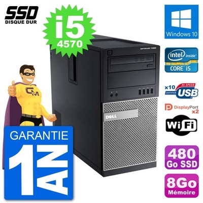 Dell OptiPlex 7020 Mini-Tour PC Tour i5-4570 8GB RAM SSD 480GB Windows 10 Wifi