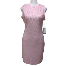 Good American Sugar Pink Rhinestone Sleeveless Stretch Tank Dress Size Medium