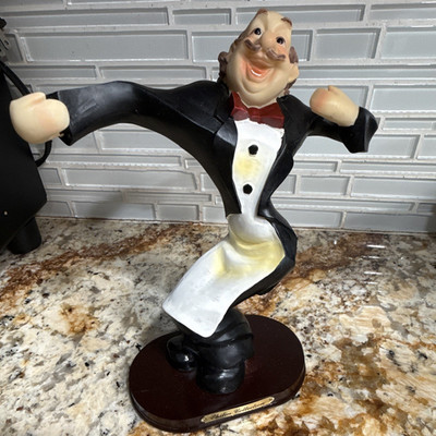 Chilin Collection Tuxedo Man Figurine Resin Painted Base Black White Red