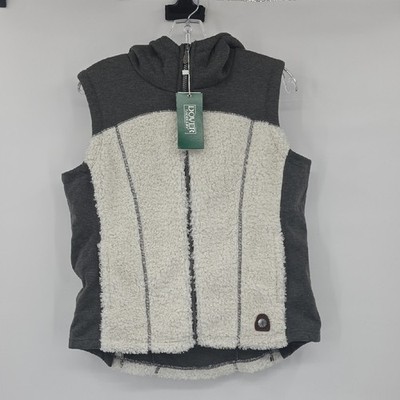 Dover Saddlery Women's Durham Sherpa Gray and Cream Vest Size M