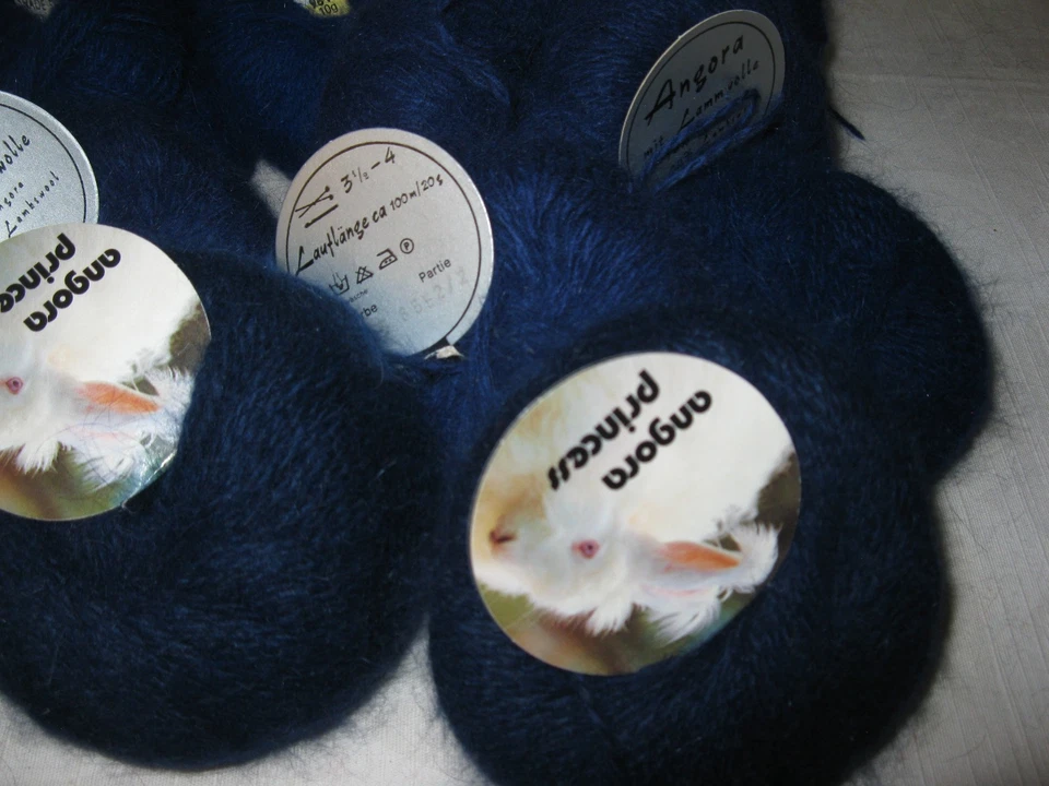 185 gr Hochflausch Angora dunkelblau 80% / 70% / 55% - Bild 2 von 3