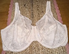 38DD PLAYTEX SECRETS Lace UW Full Coverage Bra Ivory 4443 Underwire New Vtg
