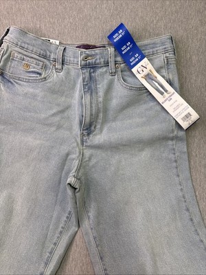 Gloria Vanderbilt High Rise Relaxed Straight Light Wash Denim Jeans size 10
