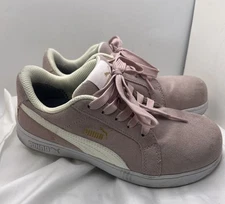 Puma Iconic Suede Womens Size 5.5 Pink Safety Composite Toe Shoes Sneakers