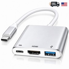 QCEs USB C to HDMI Adapter, USB-C Digital AV Multiport Adapter with 4K Silver
