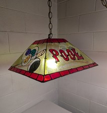 vintage billiards/pool ceiling hanging light fixture, likely made of Plastic 