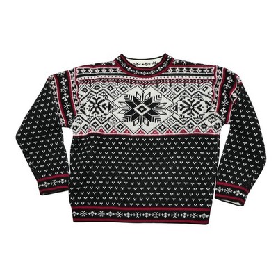 Hanna Andersson Sweater Kids 8-10 Black Fair Isle Nordic Cotton Knit Pullover