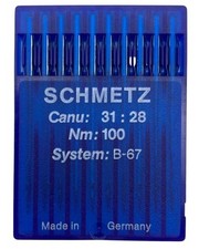 10 Aghi Schmetz Canu:31:28 NM 100 System:B-67 – Aghi per Cucito Industriale B-67