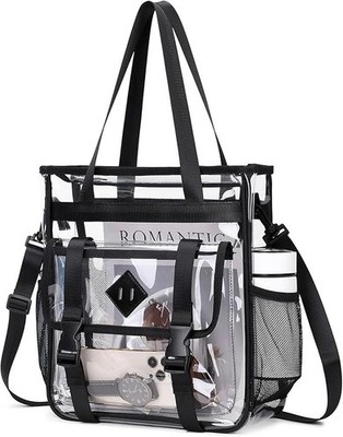 Bolsa de mano transparente homologada para estadios 12 x 6 x 12 pulgadas gruesa