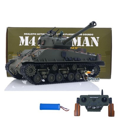 1/16 Scale RC Tank Sherman M4A3 E8 Fury Edition IR BB Shooting 360°Rotate Turret
