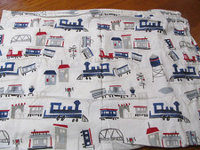 Pottery Barn Kids Train Railroad Pillowcases Transportation Print Set of 2