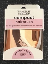 Image of TANGLE TEEZER COMPACT ROSE -GOLD HAIR BRUSH IDEAL FOR STRAIGHT - CURLY  HAIR