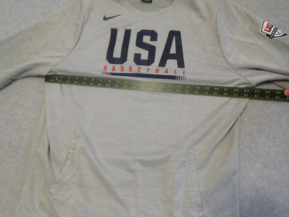 Camisa de baloncesto Nike USA para hombre extra grande gris Dri-FIT manga larga Foto 4 de 4