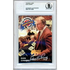 Don Cherry Signed 1996-97 Pinnacle Duracell All-Cherry #DC21 Bruins BAS Slabbed