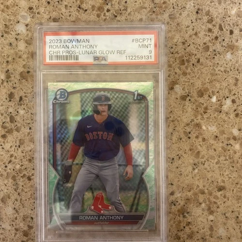 2023 Bowman Chrome Prospects Roman Anthony Lunar Glow Refractor PSA 9 MINT