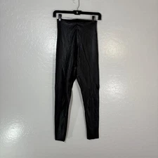 Commando Faux Leather Leggings Womens Medium Black High Rise Stretch Slim Pants