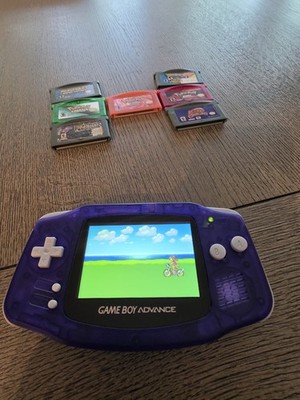 Nintendo Game Boy Advance GBA Purple AGB-001 NTSC-U/C Console + Games Pokémon
