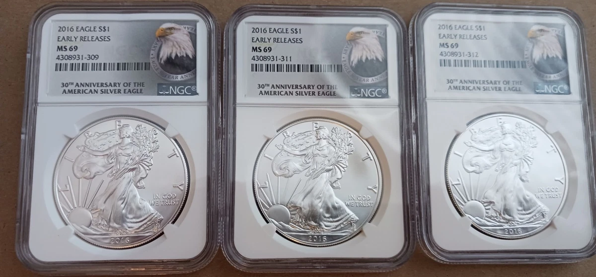 American Eagle MS 69 Graded 2016 Silver Bullion Coins for sale | eBay