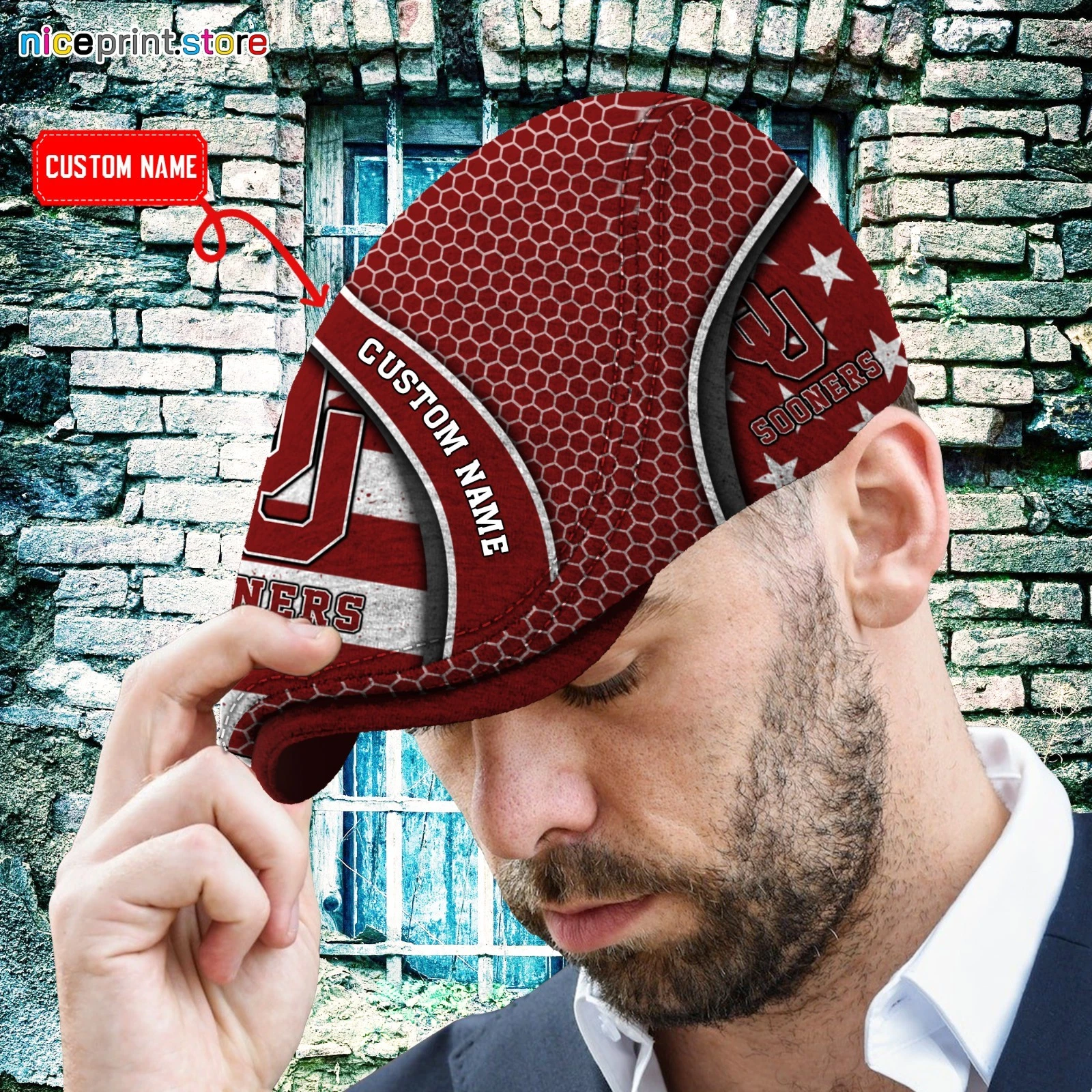 Oklahoma Sooners Jeff Cap NCAA Golf & Newsboy Cap