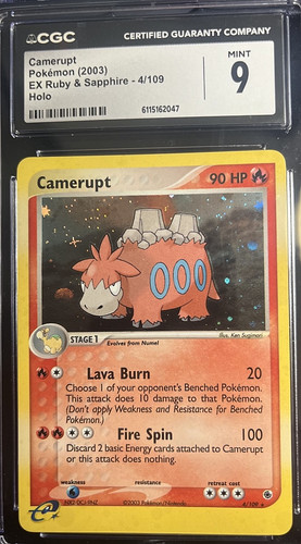Camerupt graded CGC 9 for sale on eBay