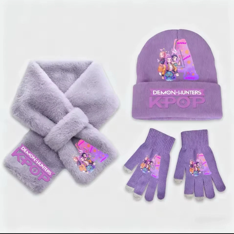Conjunto de 3 piezas de ropa de moda para niños K-Pop Demon Hunters - cálido Foto 2 de 4
