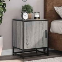 Nachttisch Grau Sonoma 40X31X50 Cm Holzwerkstoff Und Metall