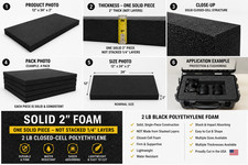2 LB Black Polyethylene Foam Sheet - Solid Closed Cell PE Foam - Cut to Size