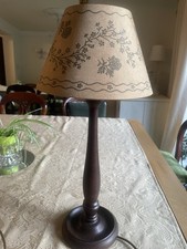 Laura Ashley Vintage Wooden Lamp Base with a Laura Ash Gold Floral Shade In VGC