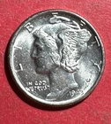 1943 Choice Uncirculated US Mercury SILVER Dime "Philadelphia" Mint! Old Coin!
