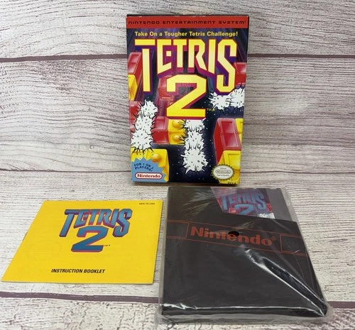 Tetris 2 NES Nintendo Puzzle Game Complete CIB Authentic Box Manual See Photos