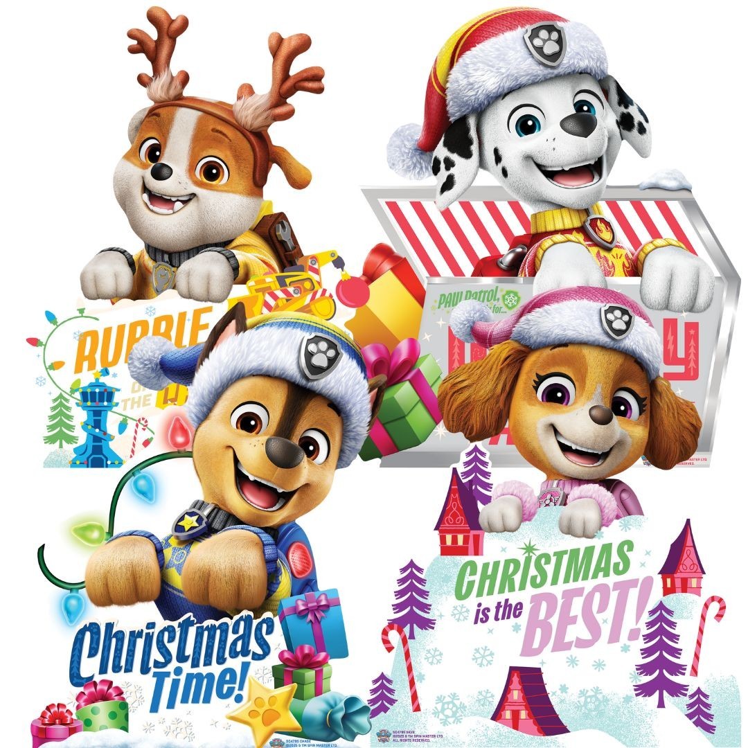 Paw Patrol Pups with Christmas Signs Cardboard Cutout Multi Pack of 4 Standees