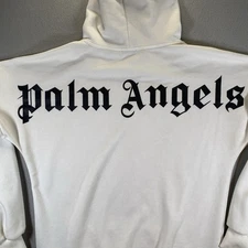 Palm Angels Classic Logo Hoodie White L Pullover Streetwear Sweatshirt Designer