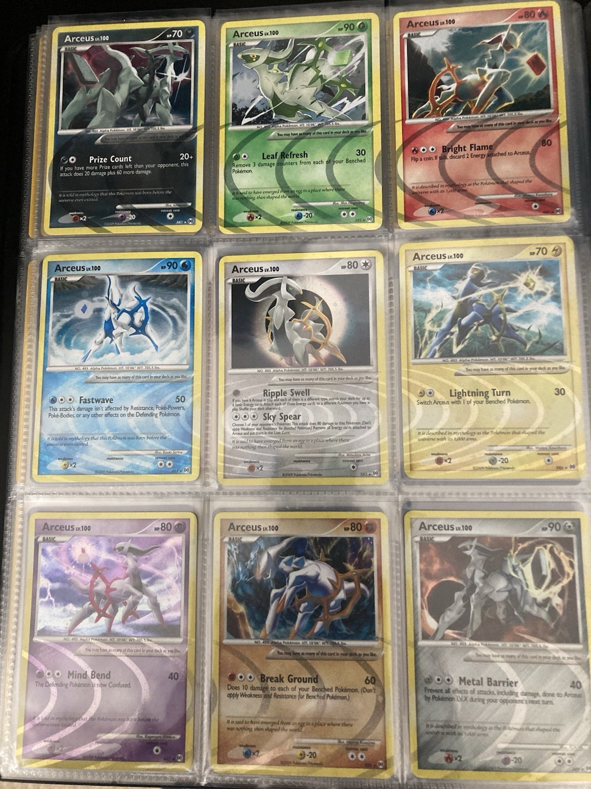 Complete Pokemon CCG TCG Arceus Lv.100 AR1-AR9 Card Set EX/NM
