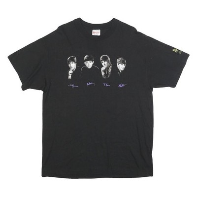 HANES Herren T-Shirt schwarz The Beatles Grafik XL Kurzarm Rundhals klassisch