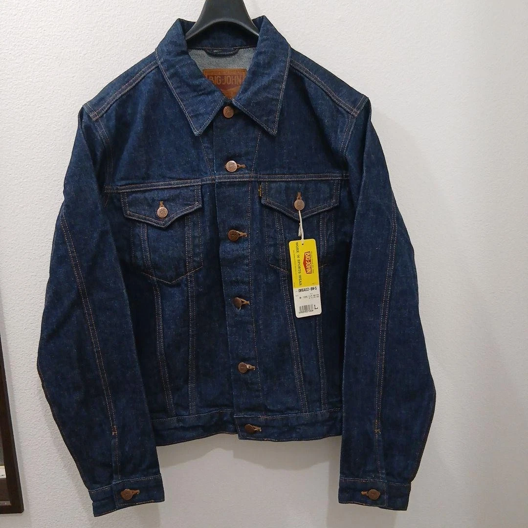 BIG-JOHN Black Denim Jacket with Gold TAB Logo Size L Unused ship From JAPAN◎
Opens in a new window