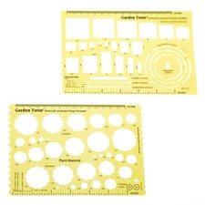 2 PCS Multiscale Garden Landscape Design Templates Translucent Yellow Tool