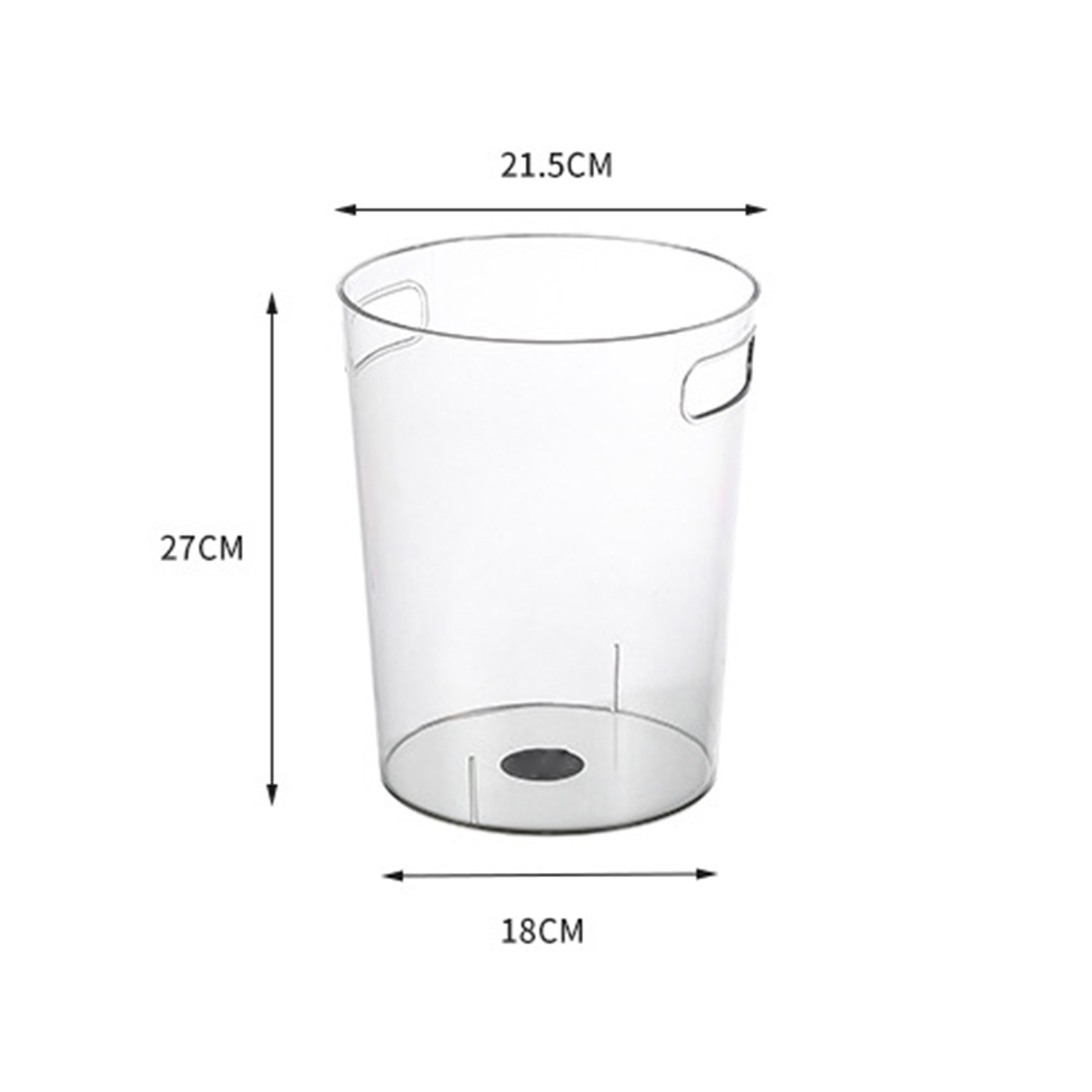 Transparent Trash Can Desktop Storage Bucket PET Plastic Waste Basket Clear