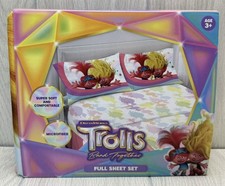 NEW- Trolls Dreamworks Microfiber 4 pc Full Sheet Set