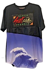 Black Pyramid surf t shirt mens streetwear embroidered logo California Size M
