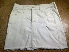 Mini Falda Madre El Vagabundo Fray Galletas de Té Denim Mujeres Blanco Talla 28 Jean